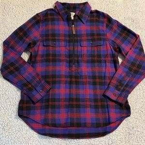 L.L. Bean Purple and Red Plaid Shirt